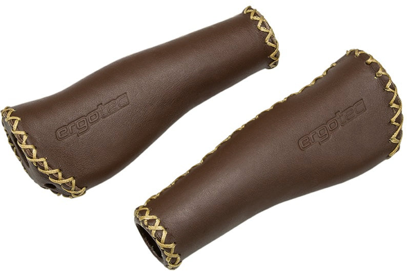 Ergotec monaco set handles leather 2x 135mm brown