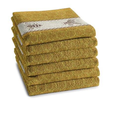 Ddddd torchon abeilles jaune 6 pcs