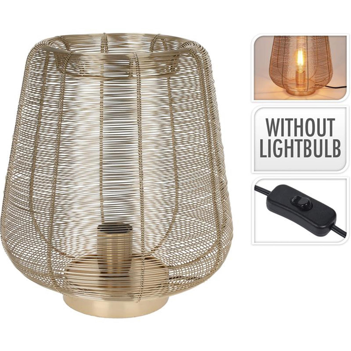 Home styling table lamp metal wire 33cm gold