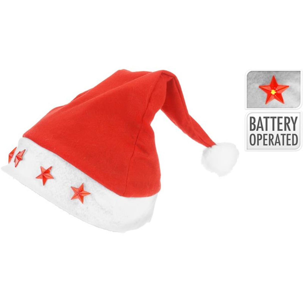 Santa hat with 5 star lights