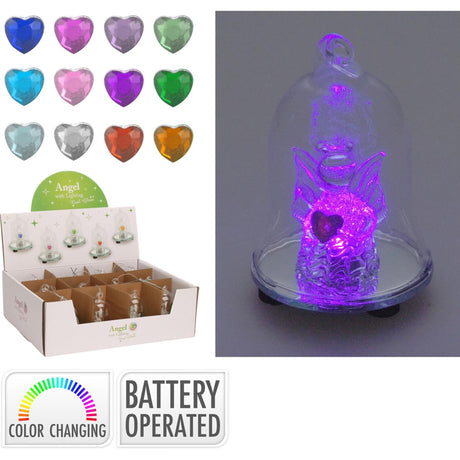 Hjemmestyling glassklokke med engel LED 8cm