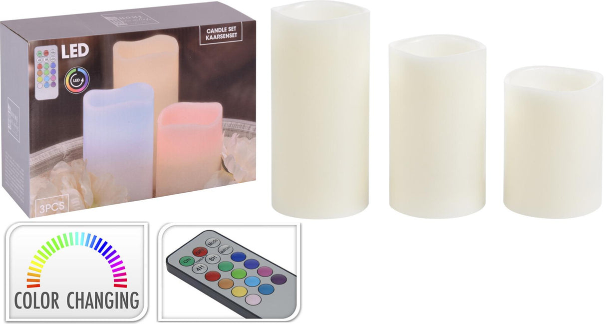 Home styling candle LED set of 3 pieces