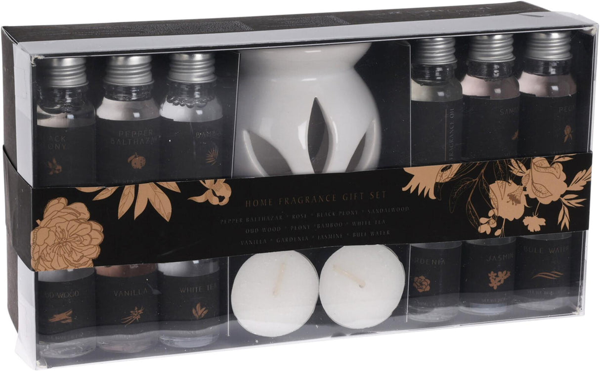Home styling fragrance set 15 pieces - burner with oils