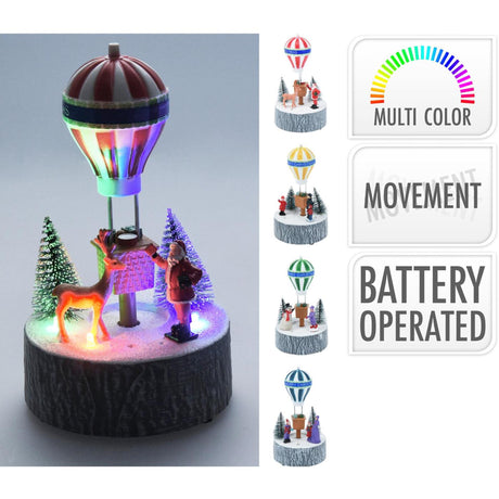 Home styling kersttafereel led 17cm 4 assorti