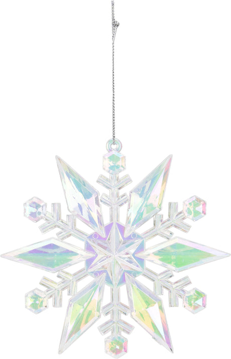 Home styling Christmas pendant snowflake 11cm iridescent
