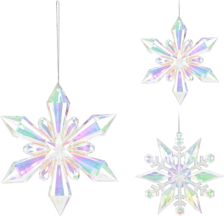 Home styling Christmas pendant snowflake 11cm iridescent