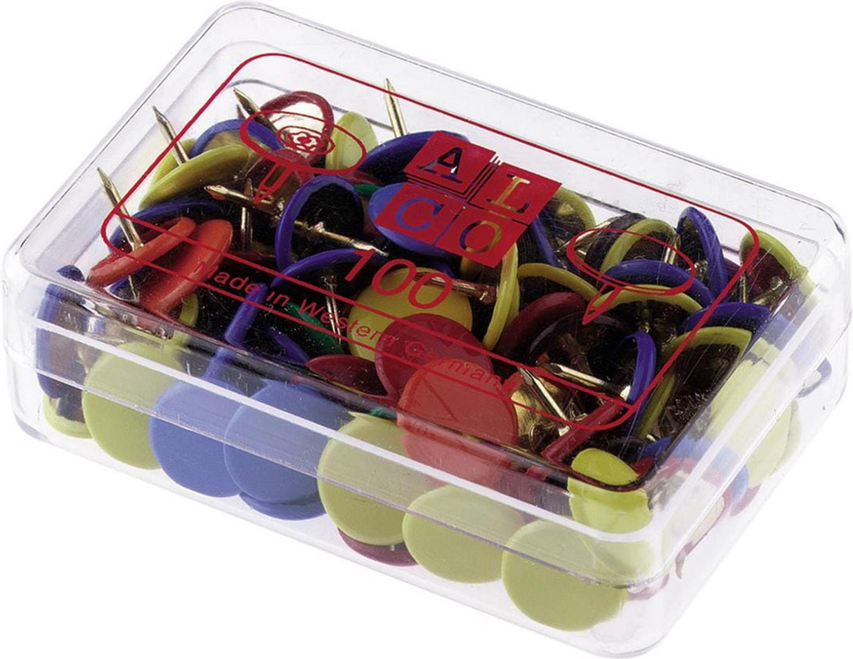 Alco thumbtacks assorted box of 100 pcs.