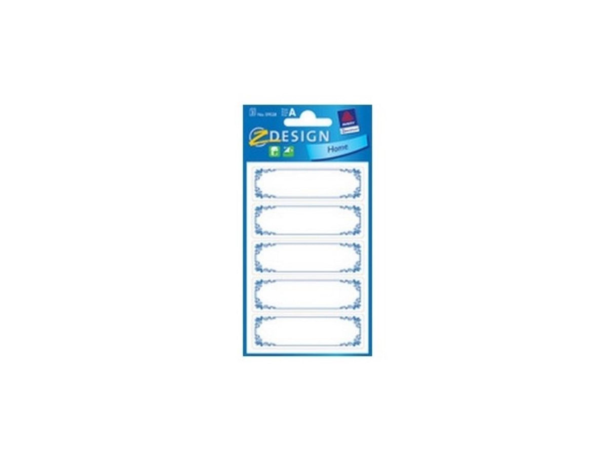 Kangaro Haushaltslabel z-Design Heem blo gerammt 12 Stickeren pro Pak, Bündel vun 10 Päck