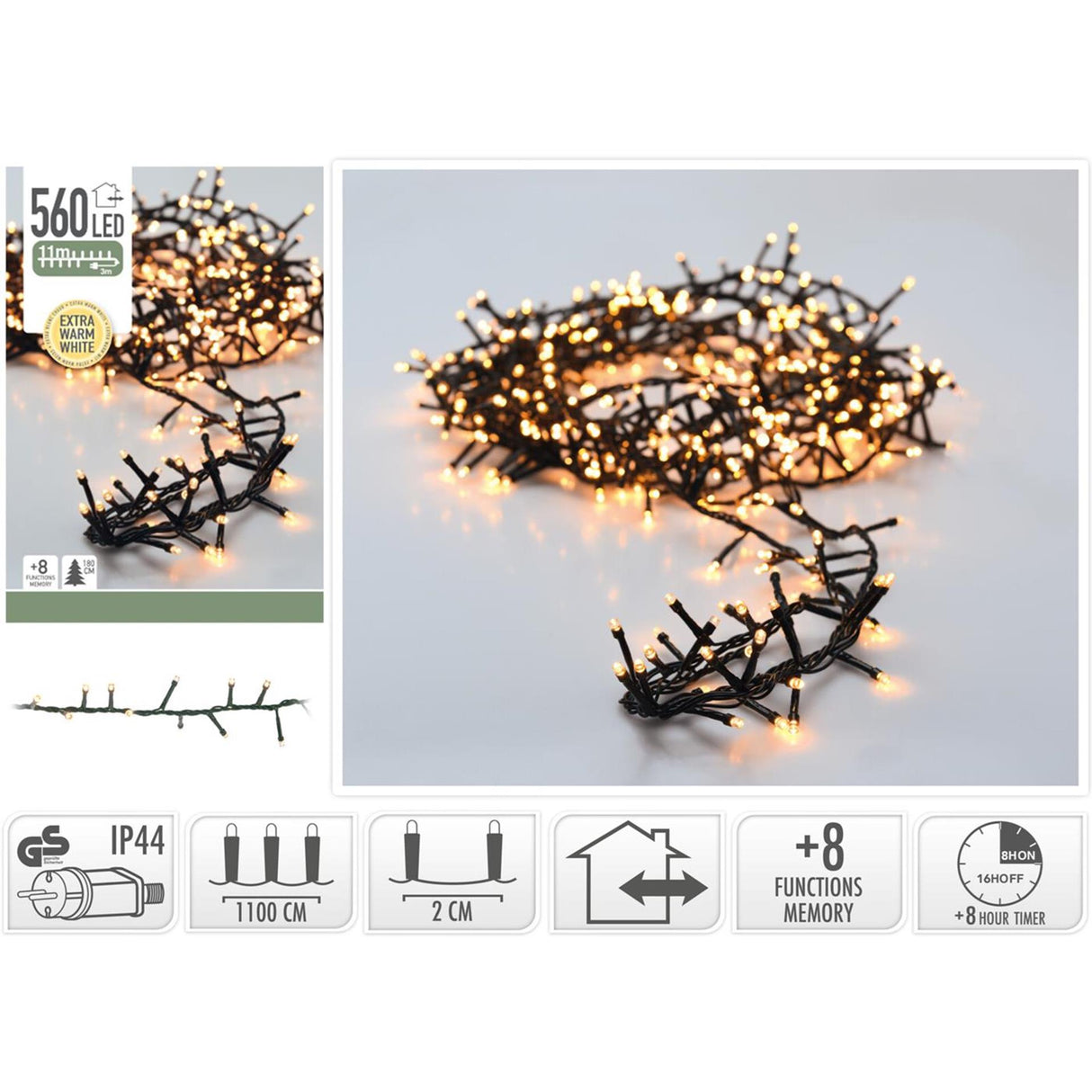 Kalėdinės lemputės microcluster 560led