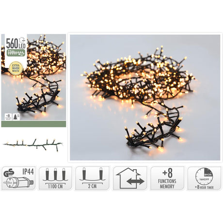 Mikrocsomós karácsonyi világítás 560 LED-del