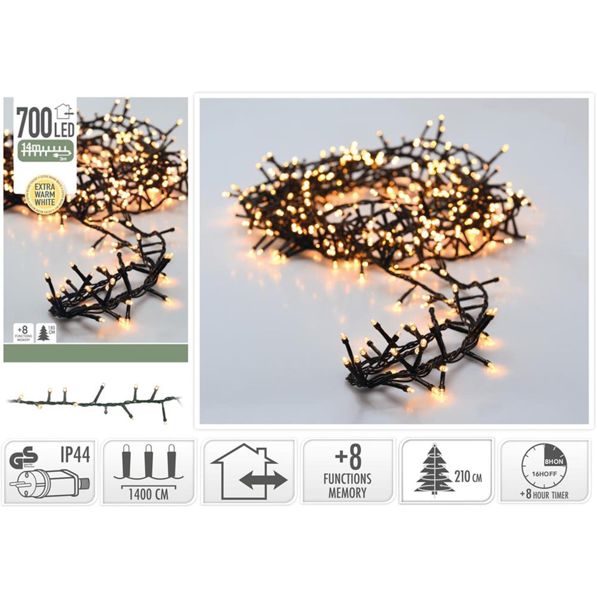 Božična razsvetljava microcluster 700 LED