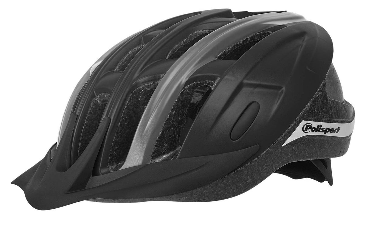 Polisportfahrt im Fahrradhelm L 58-62 cm schwarz grau