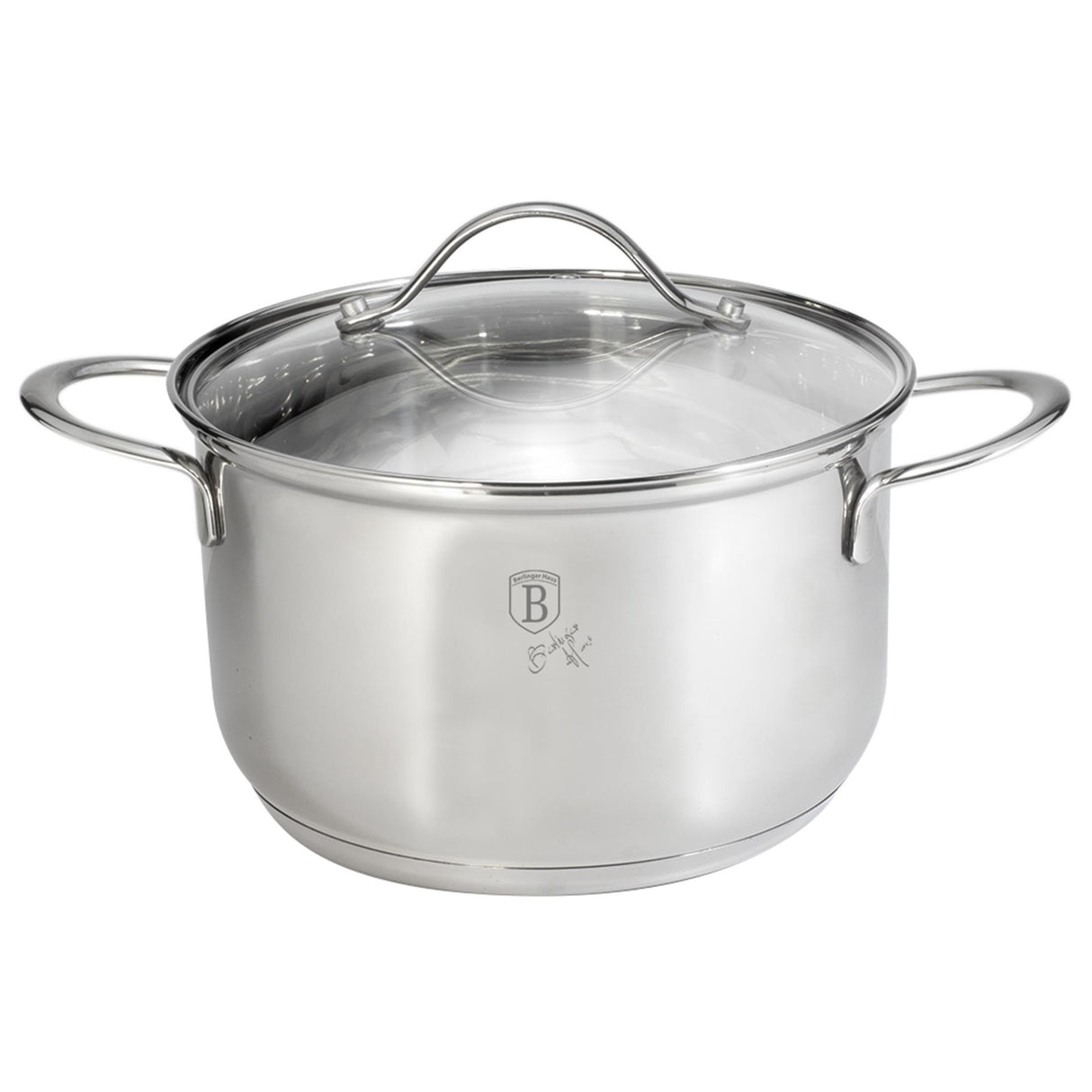 Berlingerhaus silver jewellery rvs kookpan ø18 cm met glazen deksel ook inductie 2,6l 18x11cm