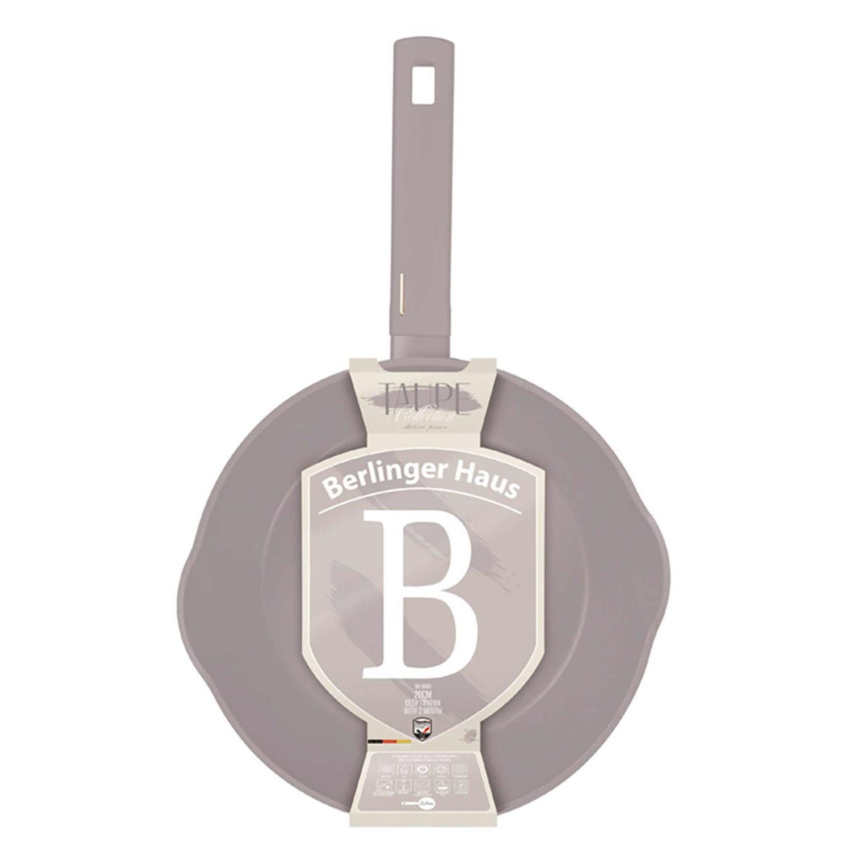 Berlingerhaus deep frying pan 28cm taupe