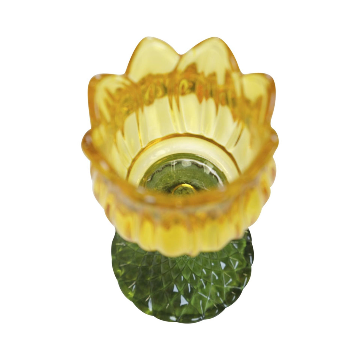Mars more tealight holder tulip glass yellow 19cm