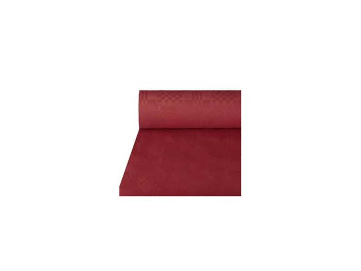 Duni damask tablecloth paper118cmx8m bordeau