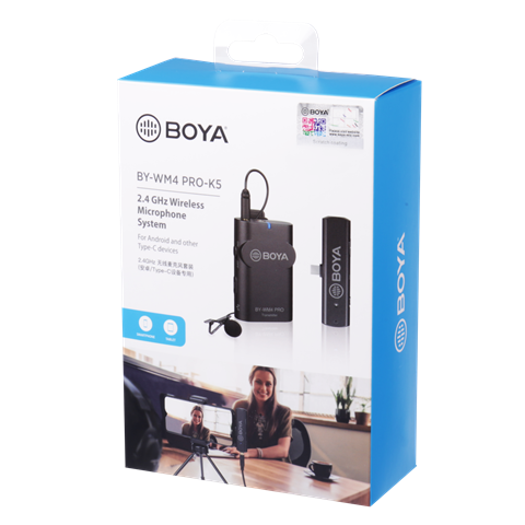 Boya 2.4 GHz Lavalier Microfoon Draadloos BY-WM4 Pro-K5 voor Android