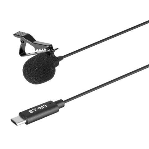 Boya Clip-On Lavalier Microphone By-M3 para USB-C