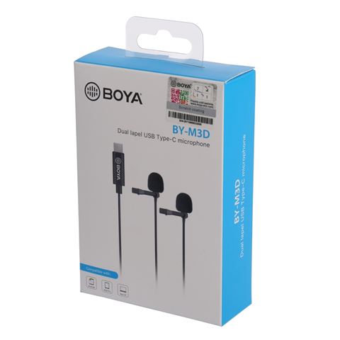 Boya Duo Clip-On Lavalier Microphone by-M3D for USB-C