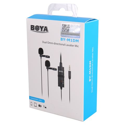 Boya Duo Lavalier Microfoon BY-M1DM voor Smartphone, DSLR, Camcorders en PC