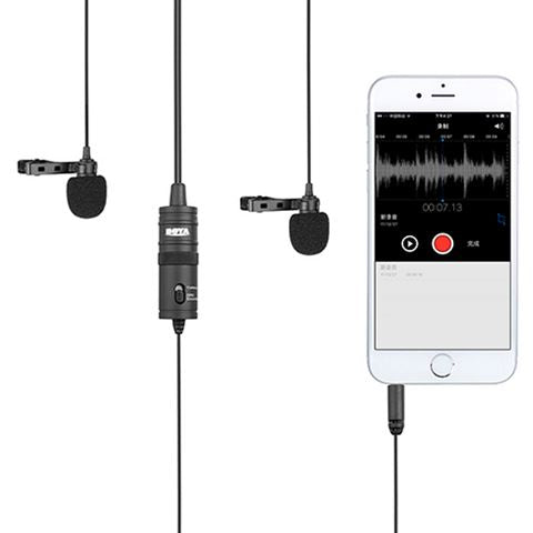 Boya Duo Lavalier Microphone BY-M1DM za pametni telefon, DSLR, videokamere in PC