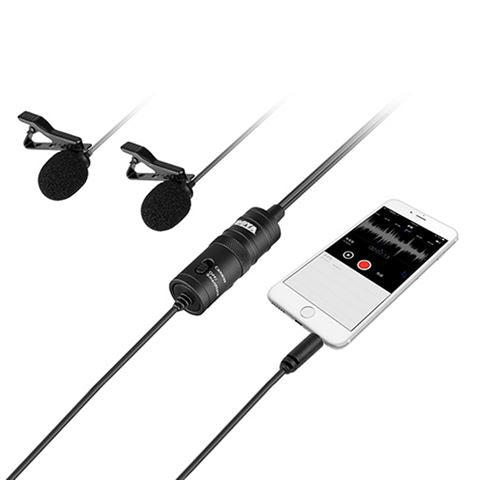 Boya Duo Lavalier Microfoon BY-M1DM voor Smartphone, DSLR, Camcorders en PC