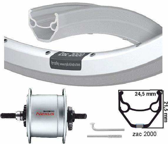 Kg viischt Rad 28 Zoll (622) nafdynoo RB 6v 2.4 w rim Silver