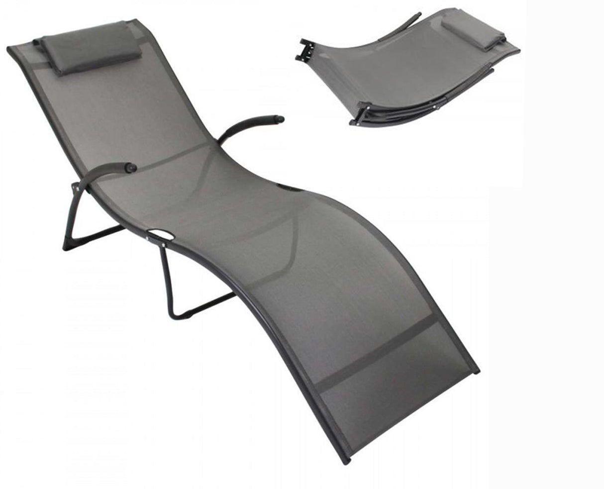 Sens calypso folding lounger metal textile