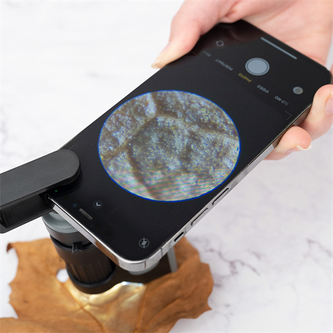 Carson Handmicroscope MM-350 Microbrite Plus 60-120X with smartphone adapter