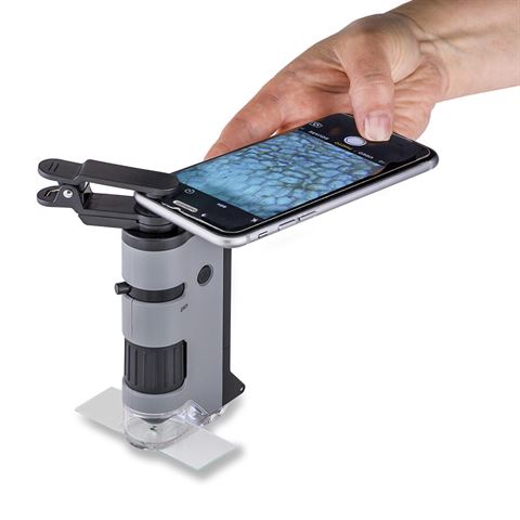 Carson Handmicroscope MP-250 Microflip 100-200x avec adaptateur de smartphone