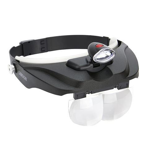 Carson Head Loop Pro Series Magnivisor Deluxe con LED y 4 lentes