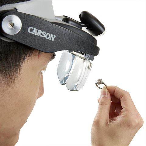 Carson Head Loop Pro Series Magnivisor Deluxe con LED e 4 obiettivi