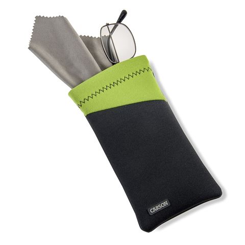 Carson Neoprene glasses cover with microfiber cloth - Gray green