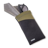 Carson Neoprene glasses cover with microfiber cloth - Black olive