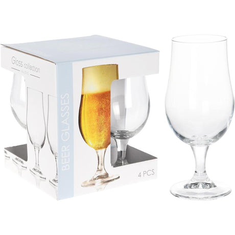 Exzellent Hausgeschir Béierglas zu Fouss 37cl Set vu 4 Stéck