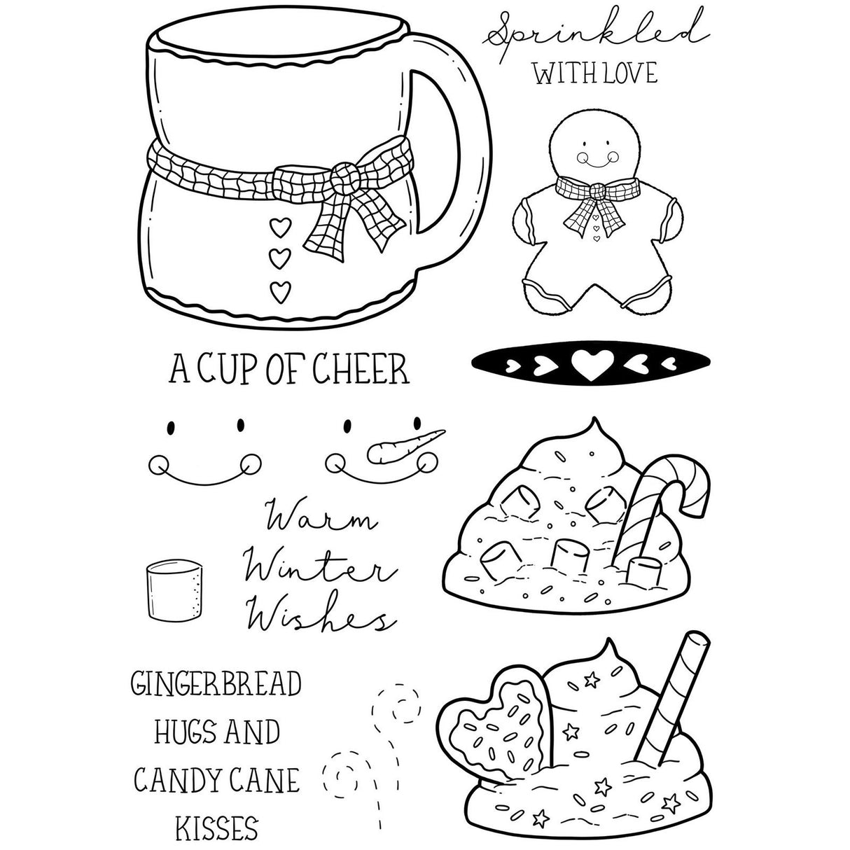 Creative expressions • Clear stamp set novelty Christmas mugs