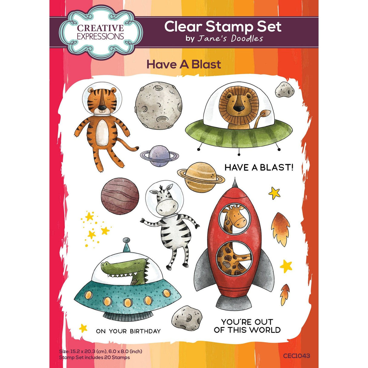 Creative expressions • jane's doodles clear stamp set have a blast