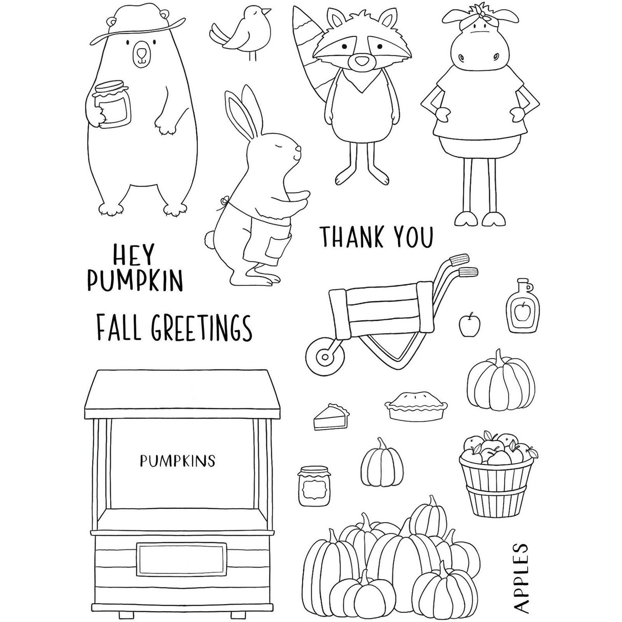Creative expressions • Jane's doodles clear stamp set apple pumpkin spice