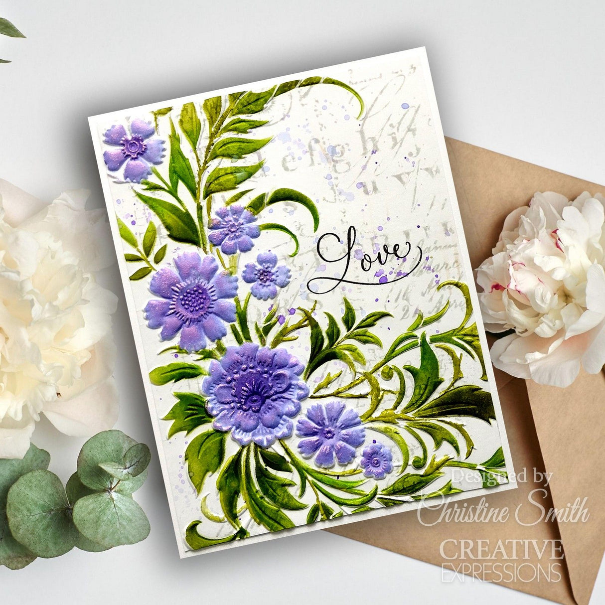 Creative Expressions • petal cascade sentiments clear stamp set
