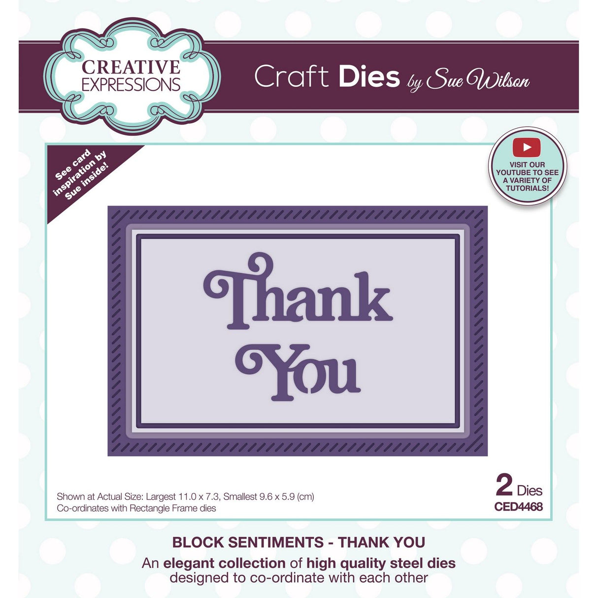 Creative Expressions • Craft Dies Block Sentiments Thank You