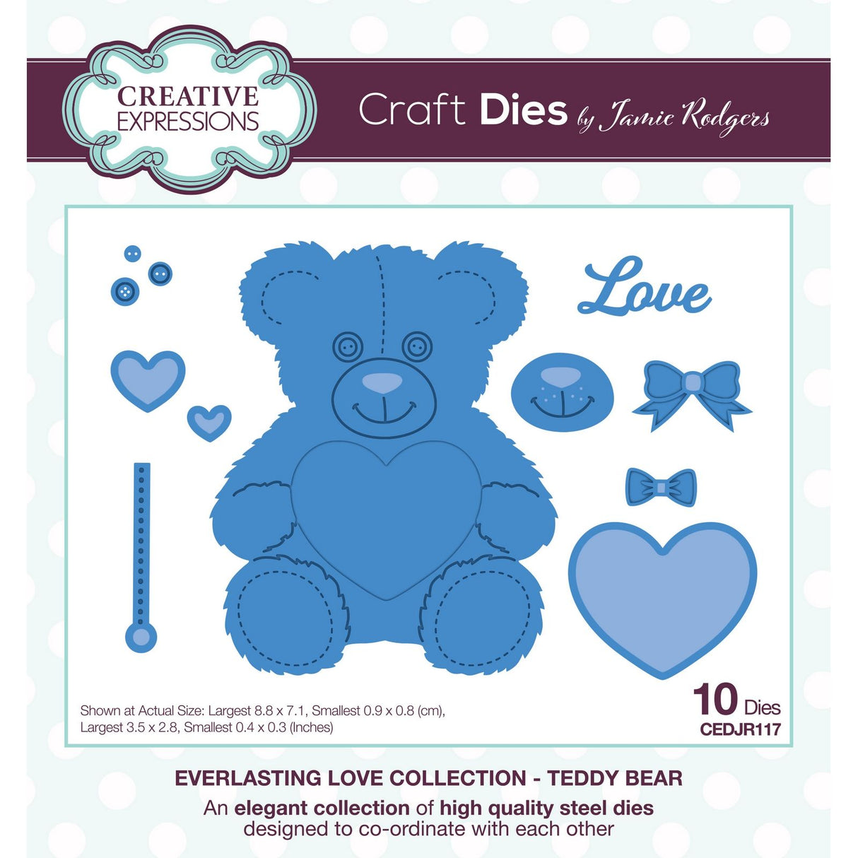 Creative expressions • everlasting love craft die teddy bear