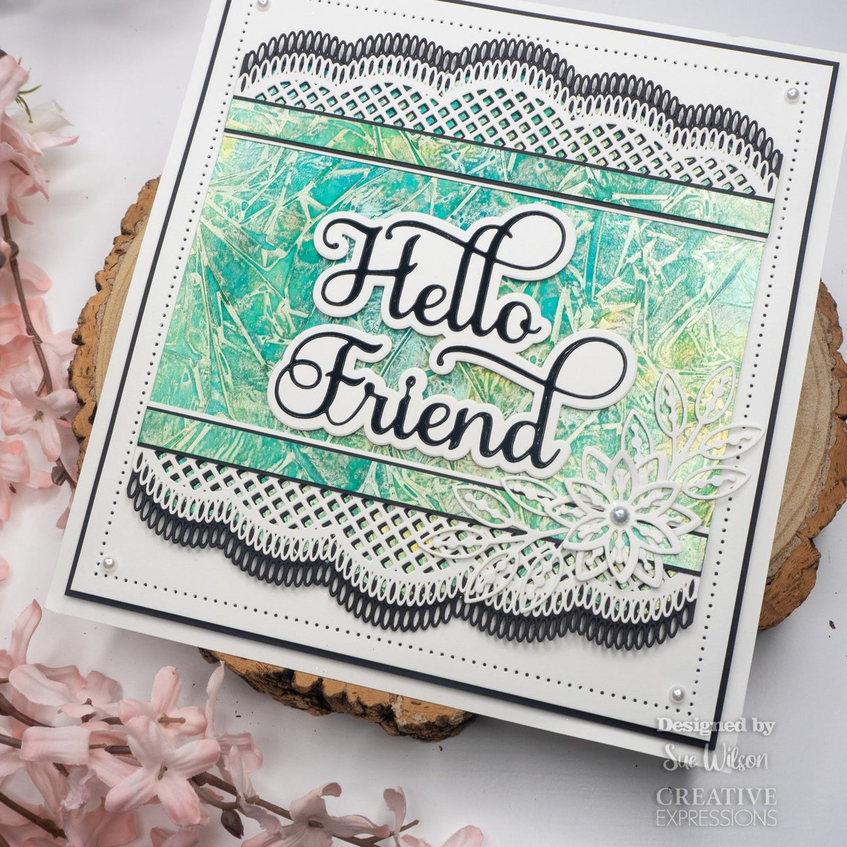 Creative Expressions • Noble Shadowed Sentiment Craft Die Hello Friend