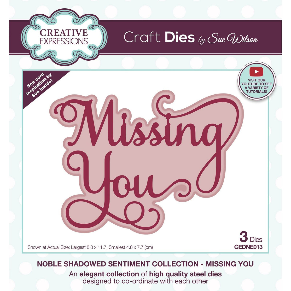 Creative expressions • Noble shadowed sentiment craft die missing you