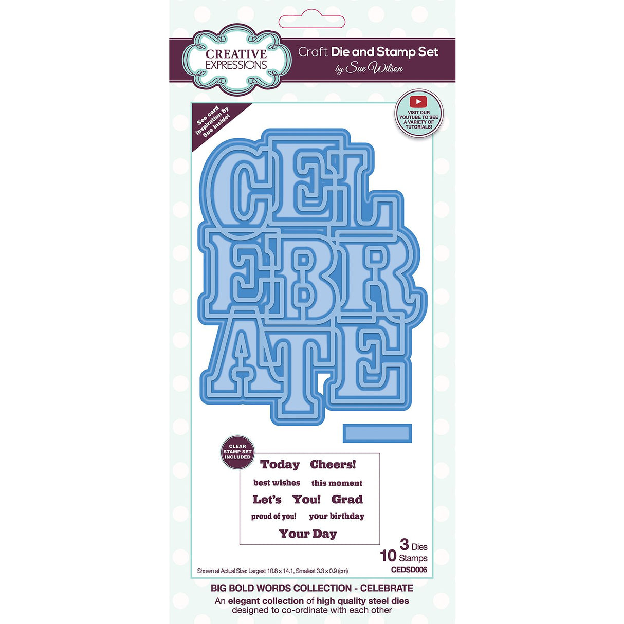 Creative expressions • cutting die stamp set big bold words celebrate