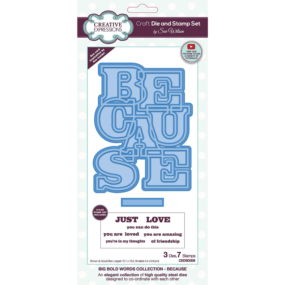 Creative Expressions • Die Stamp Set Big Bold Words Because