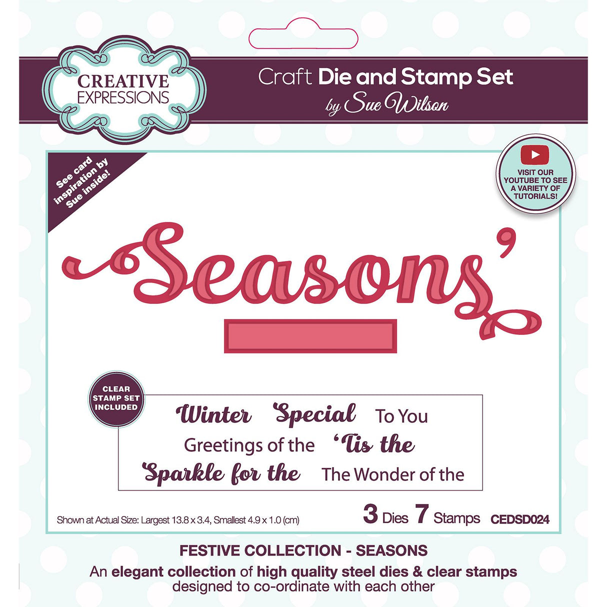Creative Expressions • Sue Wilson Die Stamp Set Seasons