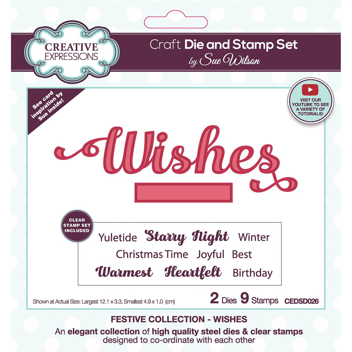 Creative expressions • Sue Wilson Die Stamp Set Wishes