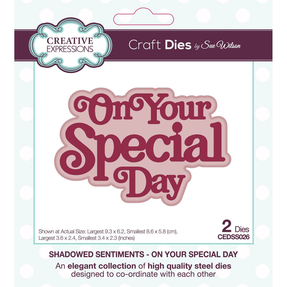 Creative expressions • shadowed sentiments cutting die on your special day