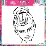 Creative expressions • head turn stencil tilted down