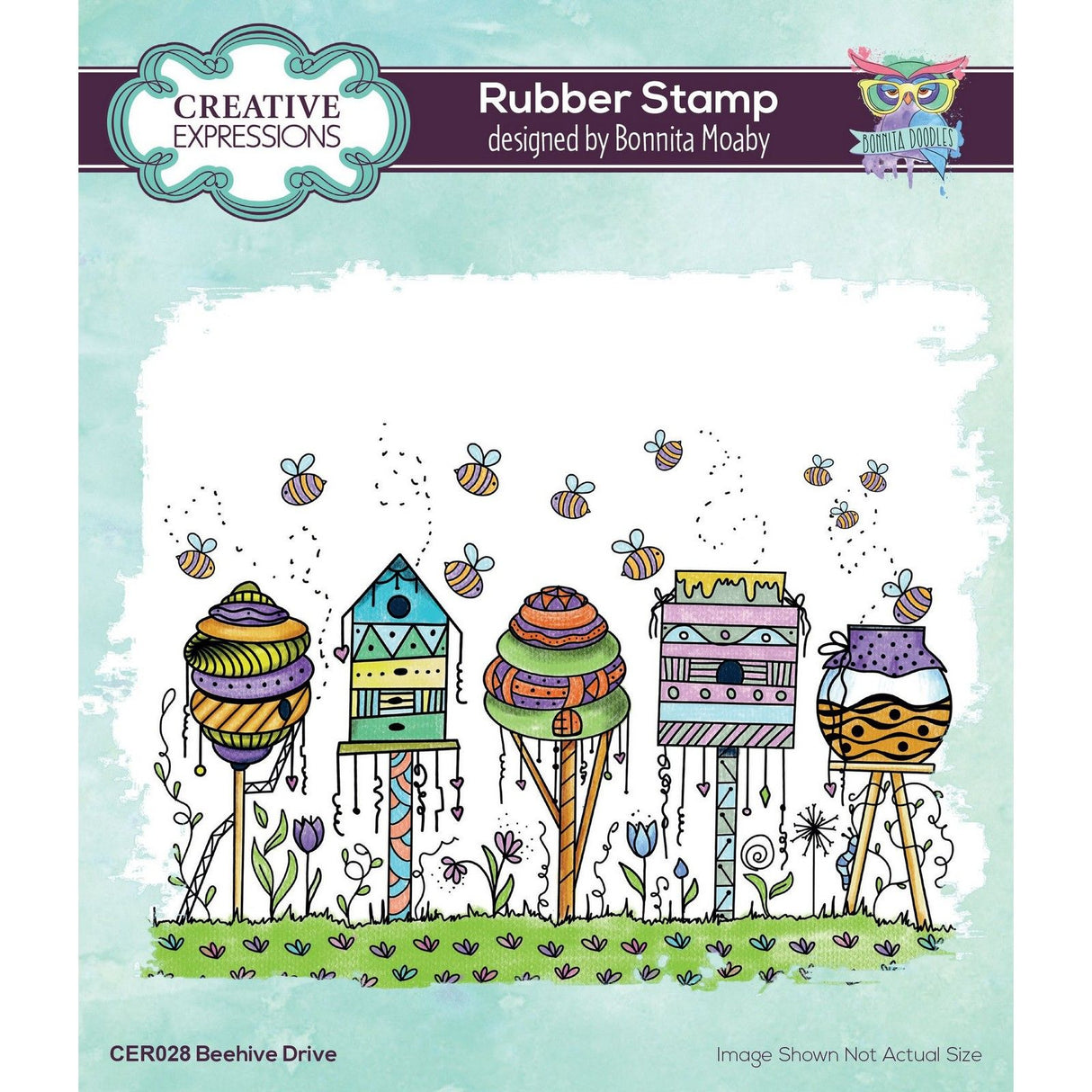 Creative expressions • rubber stamp beehive drive 14.99x10.16cm